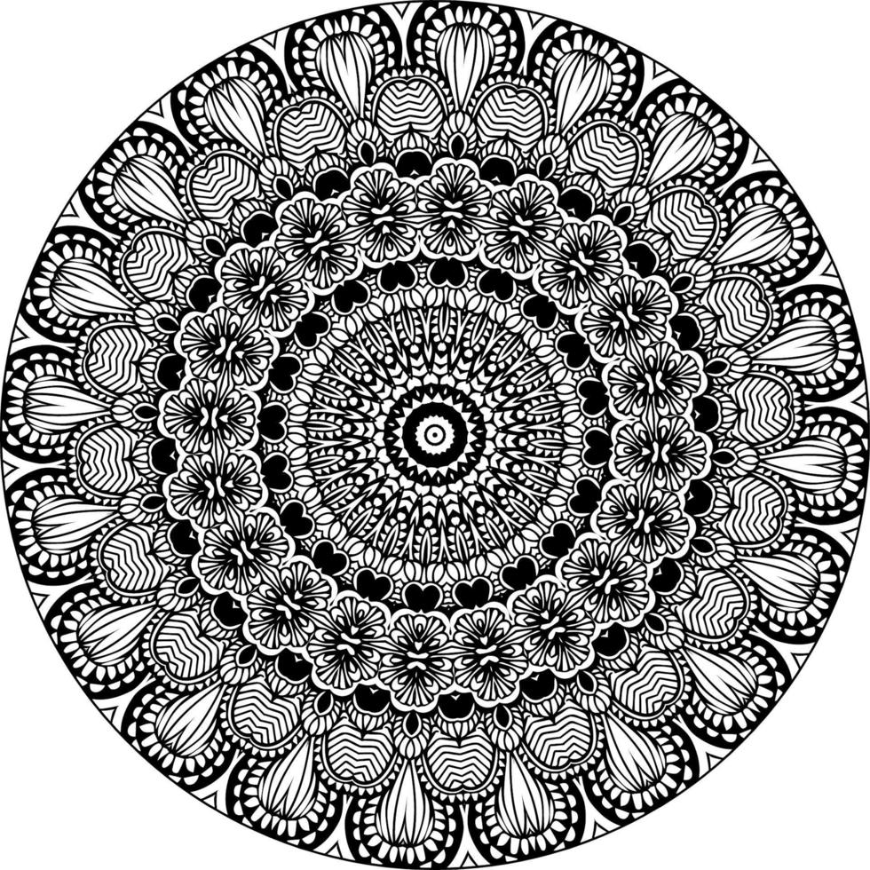 mandala de fleurs. éléments décoratifs d'époque. motif oriental, illustration vectorielle. motifs islamiques, arabes, indiens, marocains, espagnols, turcs, pakistanais, chinois, mystiques, ottomans. page de livre de coloriage vecteur