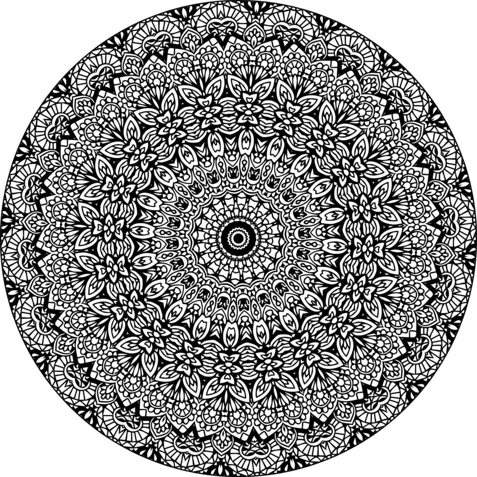 mandala de fleurs. éléments décoratifs d'époque. motif oriental, illustration vectorielle. motifs islamiques, arabes, indiens, marocains, espagnols, turcs, pakistanais, chinois, mystiques, ottomans. page de livre de coloriage vecteur