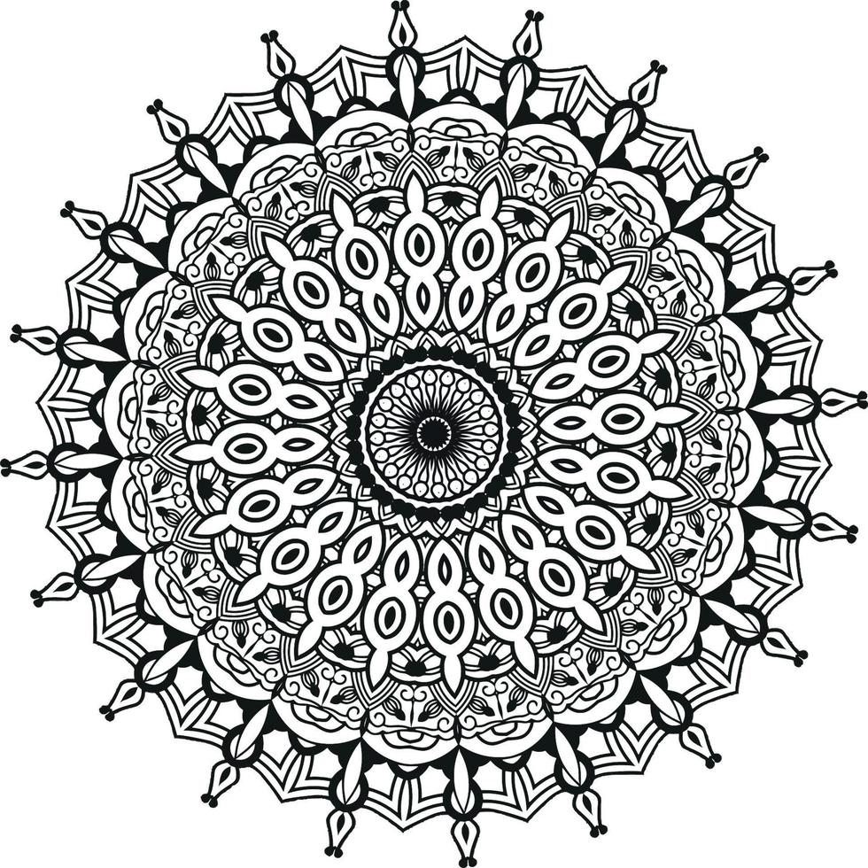 décoratif mandala avec Marin éléments et vagues sur blanc isolé Contexte. pour coloration livre pages. vecteur