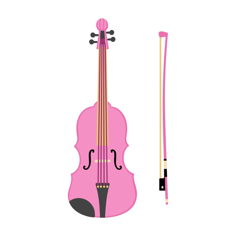 violon et arc, la musique instrument. illustration pour impression, arrière-plans, couvertures et emballage. image pouvez être utilisé pour salutation cartes, affiches, autocollants et textile. isolé sur blanc Contexte. vecteur