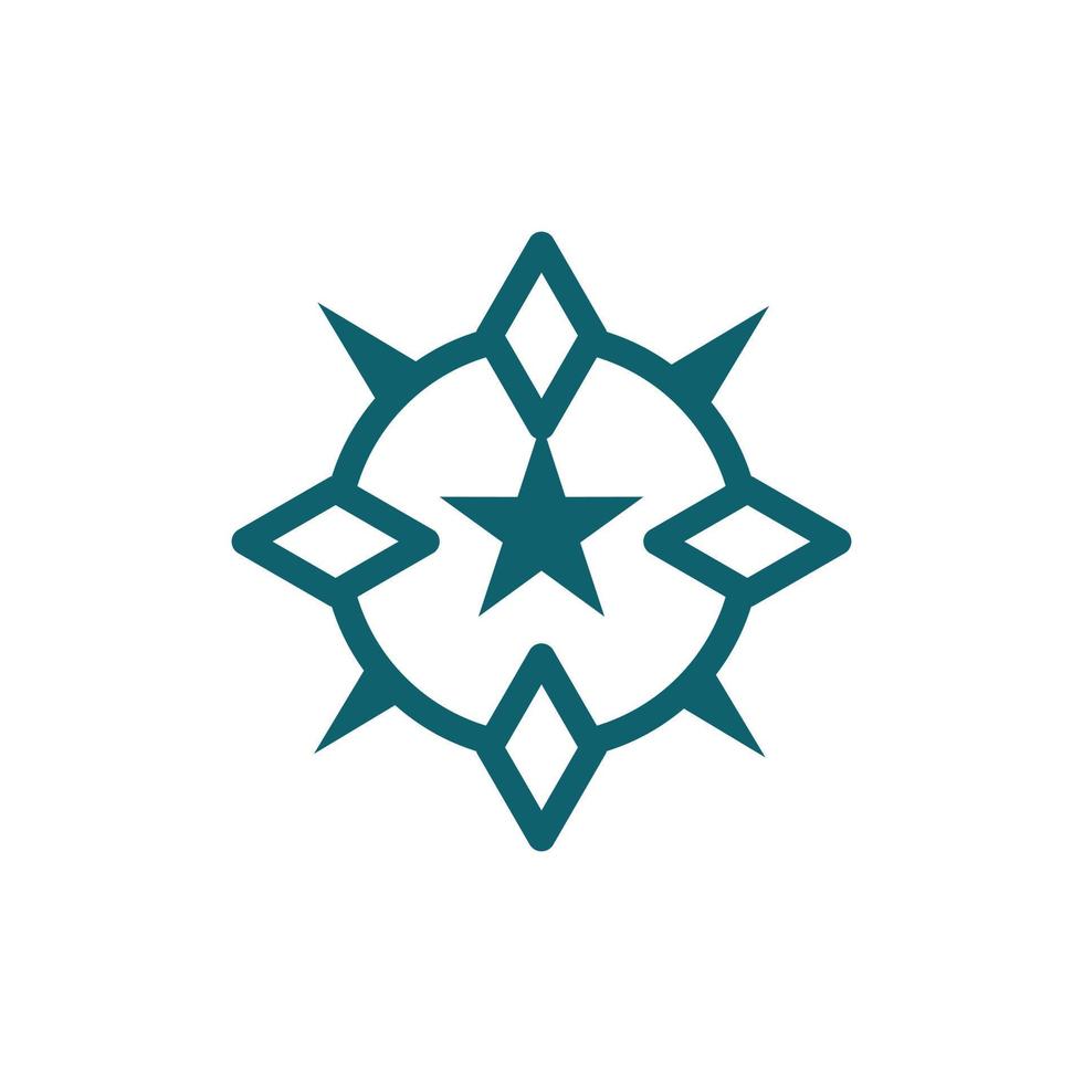 boussole avec étoile moderne logo vecteur