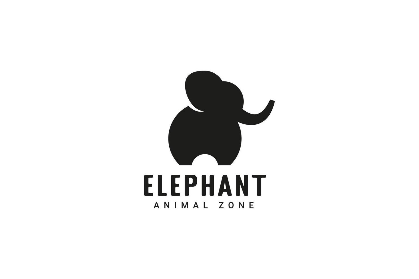 l'éléphant animal zone logo vecteur icône illustration