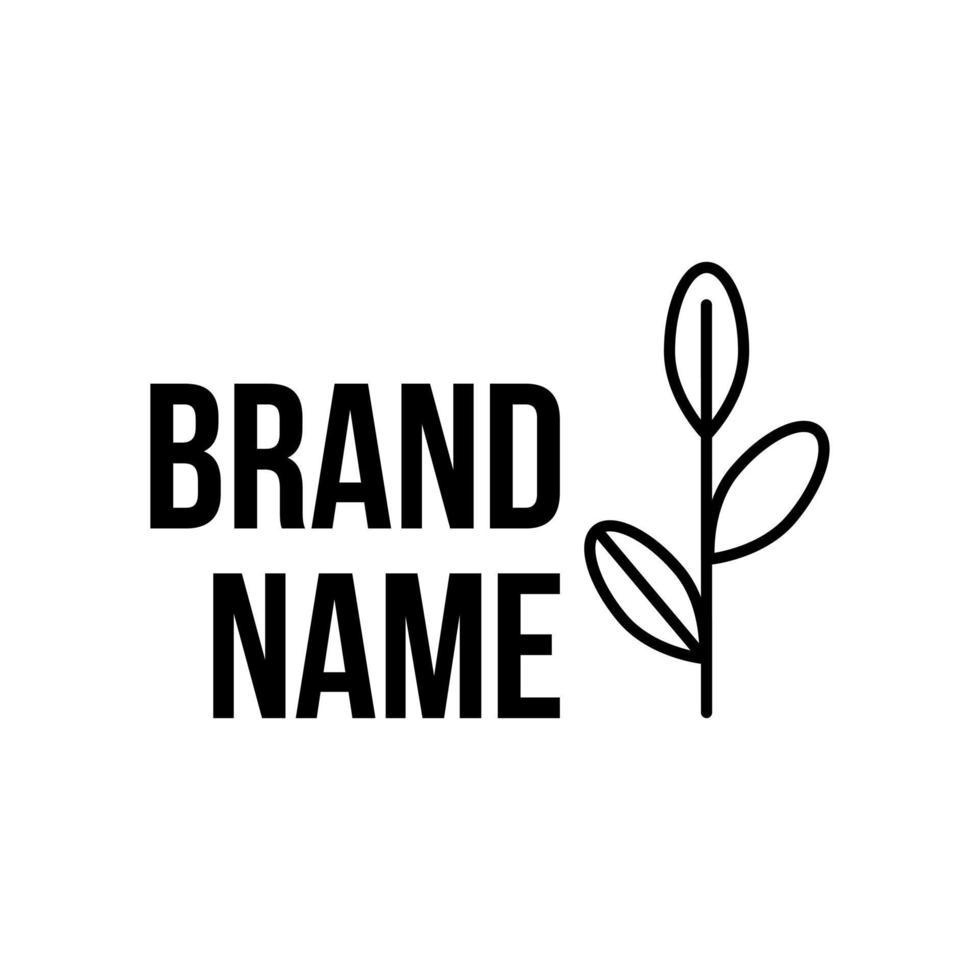 noir ligne logo avec branche sur blanc Contexte. éco logo vecteur