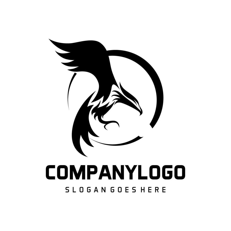 Aigle logo vecteur noir et blanc