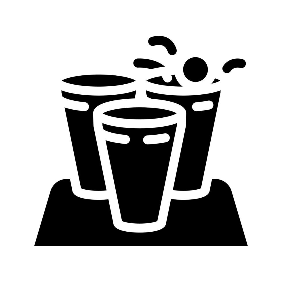 Bière pong planche table glyphe icône vecteur illustration