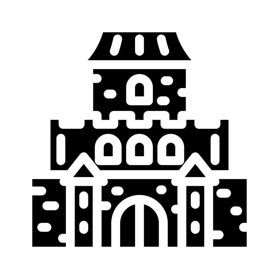 Château jouet bébé glyphe icône vecteur illustration