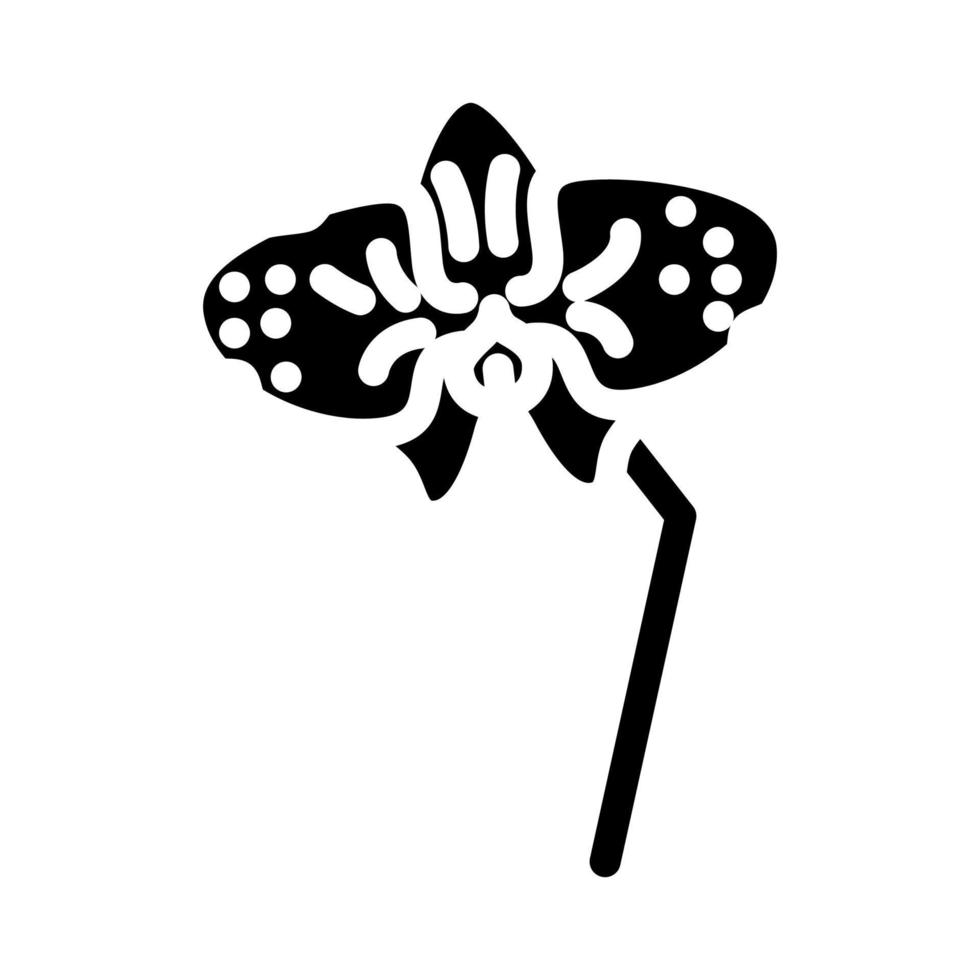 orchidée fleur printemps glyphe icône vecteur illustration