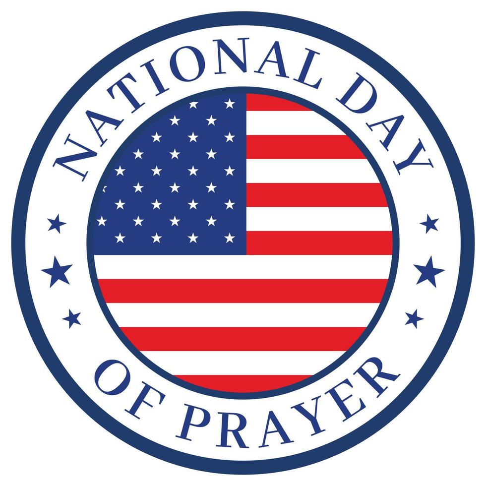 nationale journée de prière badge, timbre, logo, T-shirt, annuel prière journée pour uni Etat de américain nation, prier à Dieu pour bien-être et happines vecteur illustration, tenue sur le premier Jeudi de mai
