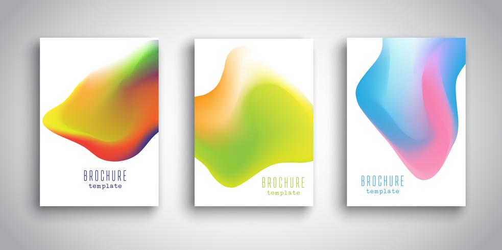 Modèles de brochures avec des dessins fluides 3D abstraits vecteur