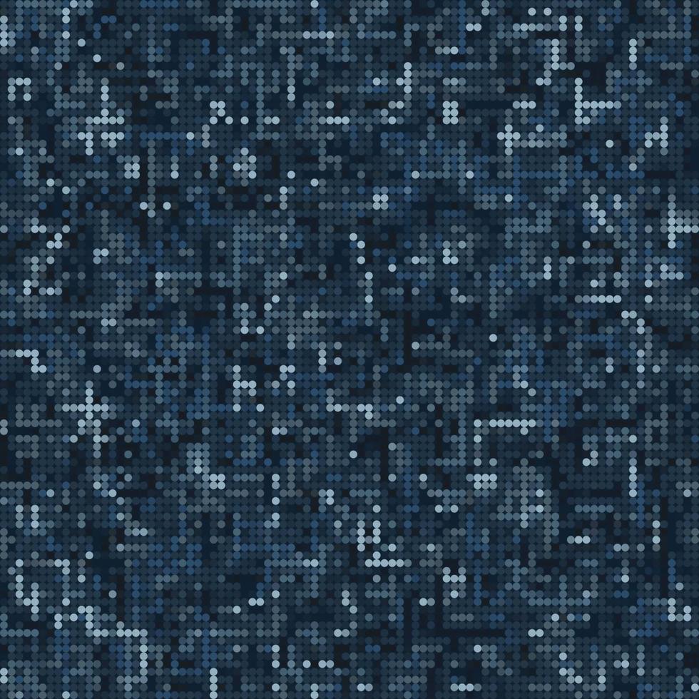 sans couture bleu camouflage modèle avec avec pixel rétro effet. petit mixte particules. dense abstrait Contexte. armée ou chasse masquage texture pour vêtements, tissu, textile, sport marchandises. vecteur