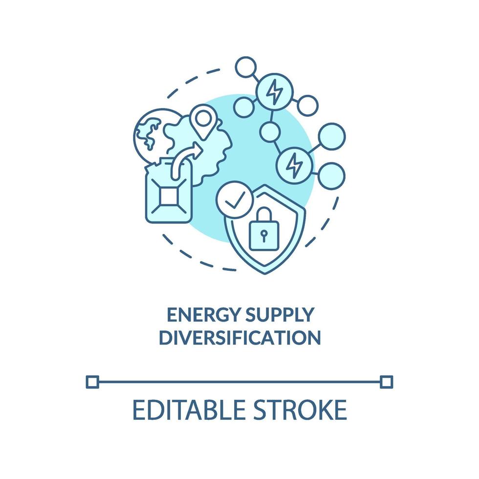 icône de concept de diversification de l & # 39; approvisionnement énergétique vecteur