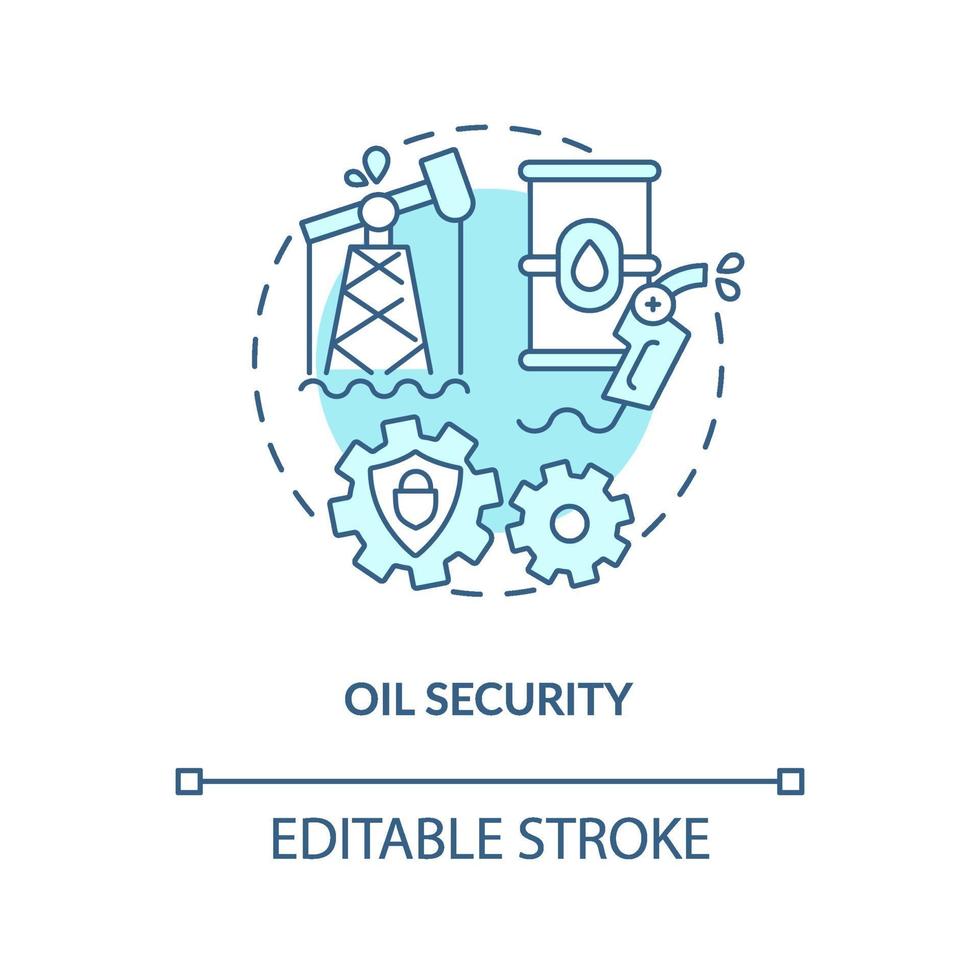 icône de concept de sécurité pétrolière vecteur