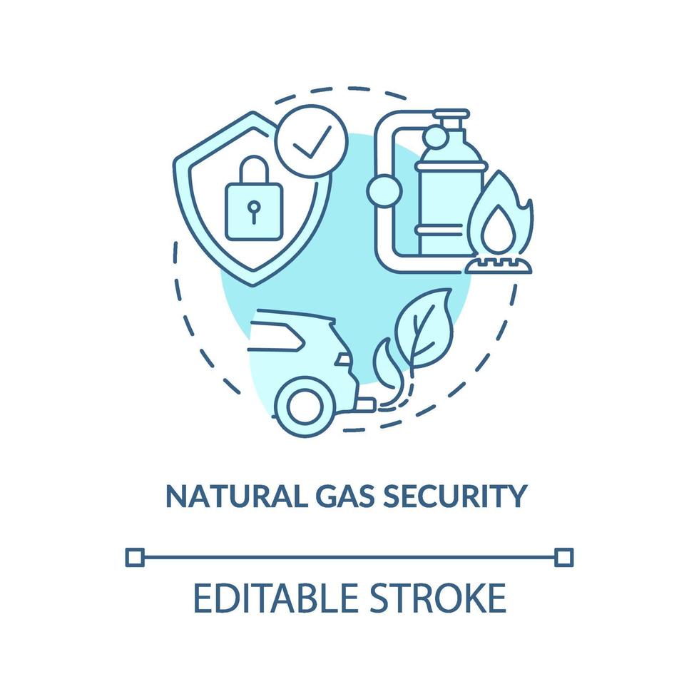 icône de concept de sécurité de gaz naturel vecteur