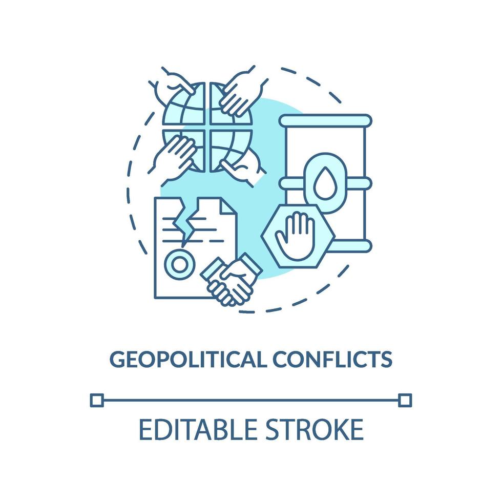 icône de concept de conflits géopolitiques vecteur
