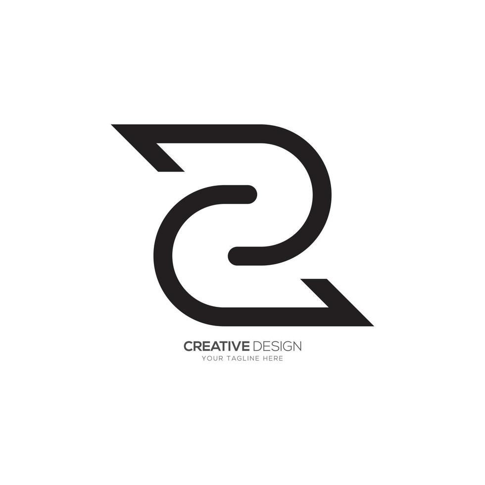 ligne art lettre ré c z unique minimaliste Créatif monogramme logo l'image de marque vecteur