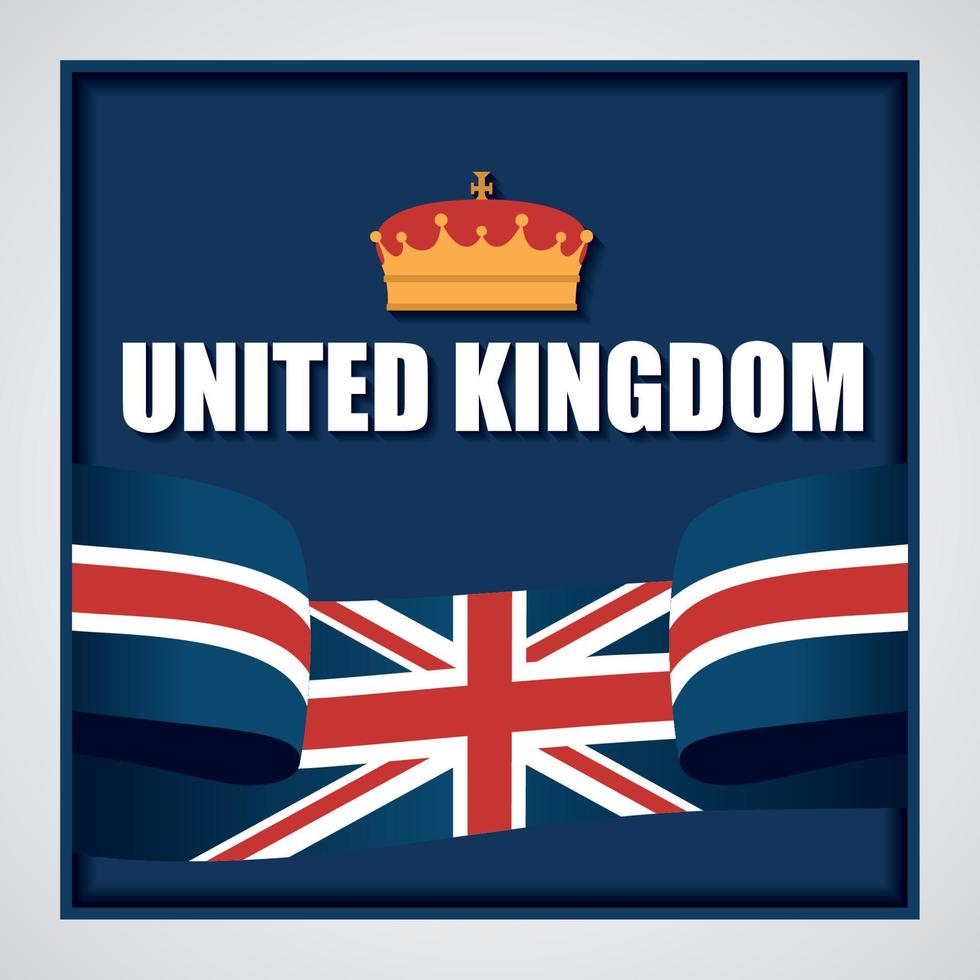 coloré traditionnel Royal couronne Britanique carte postale vecteur illustration