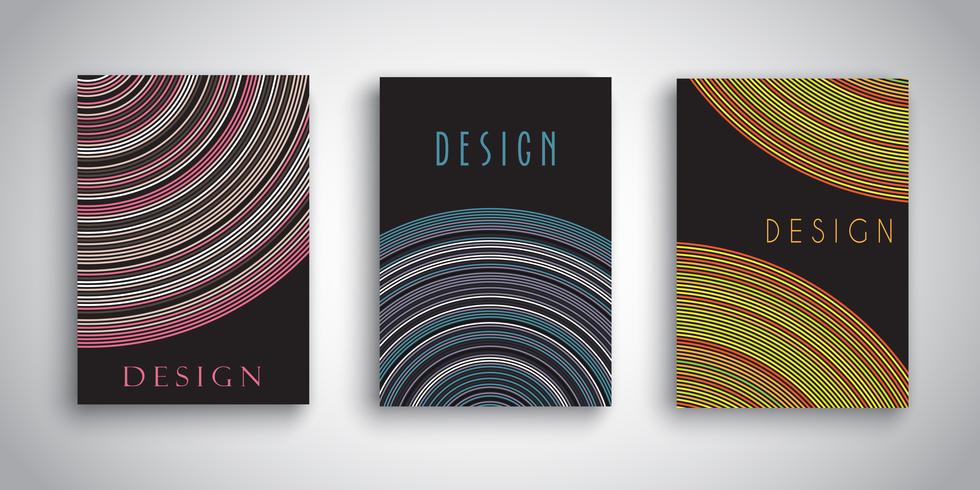Conceptions de brochures abstraites avec des dessins rayés vecteur