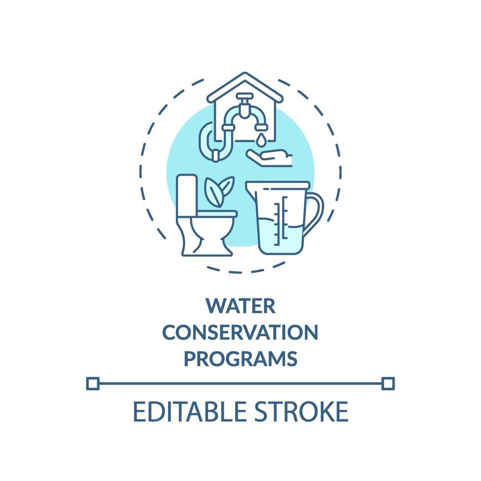 icône de concept de programmes de conservation de l & # 39; eau vecteur
