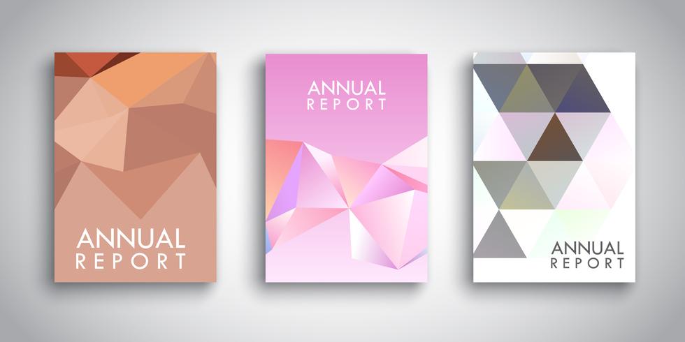 Modèles de brochures avec des conceptions abstraites low poly vecteur