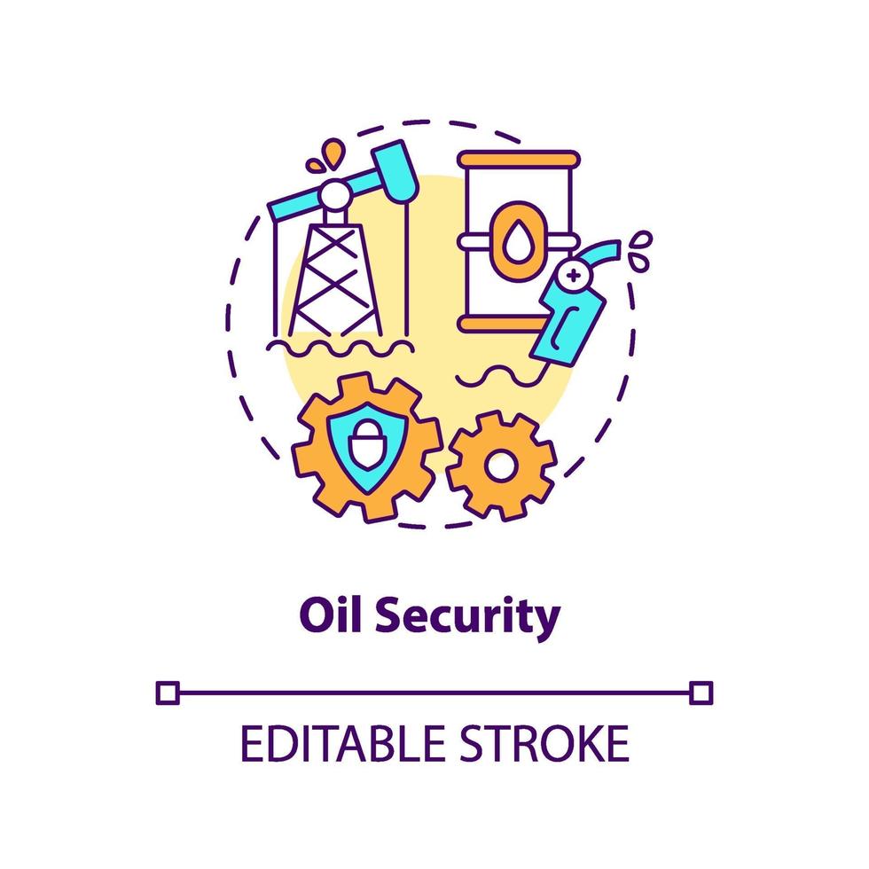 icône de concept de sécurité pétrolière vecteur