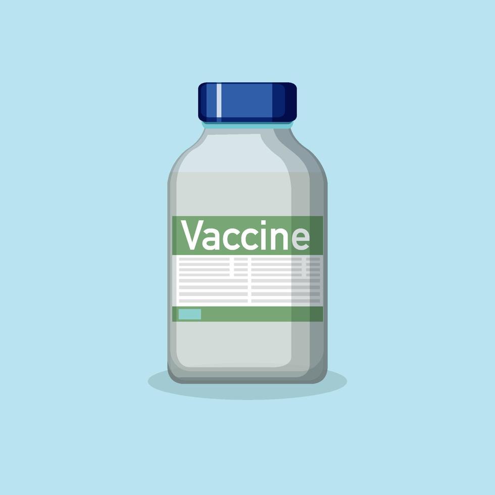 Bouteille de vaccin Covid 19 isolée vecteur