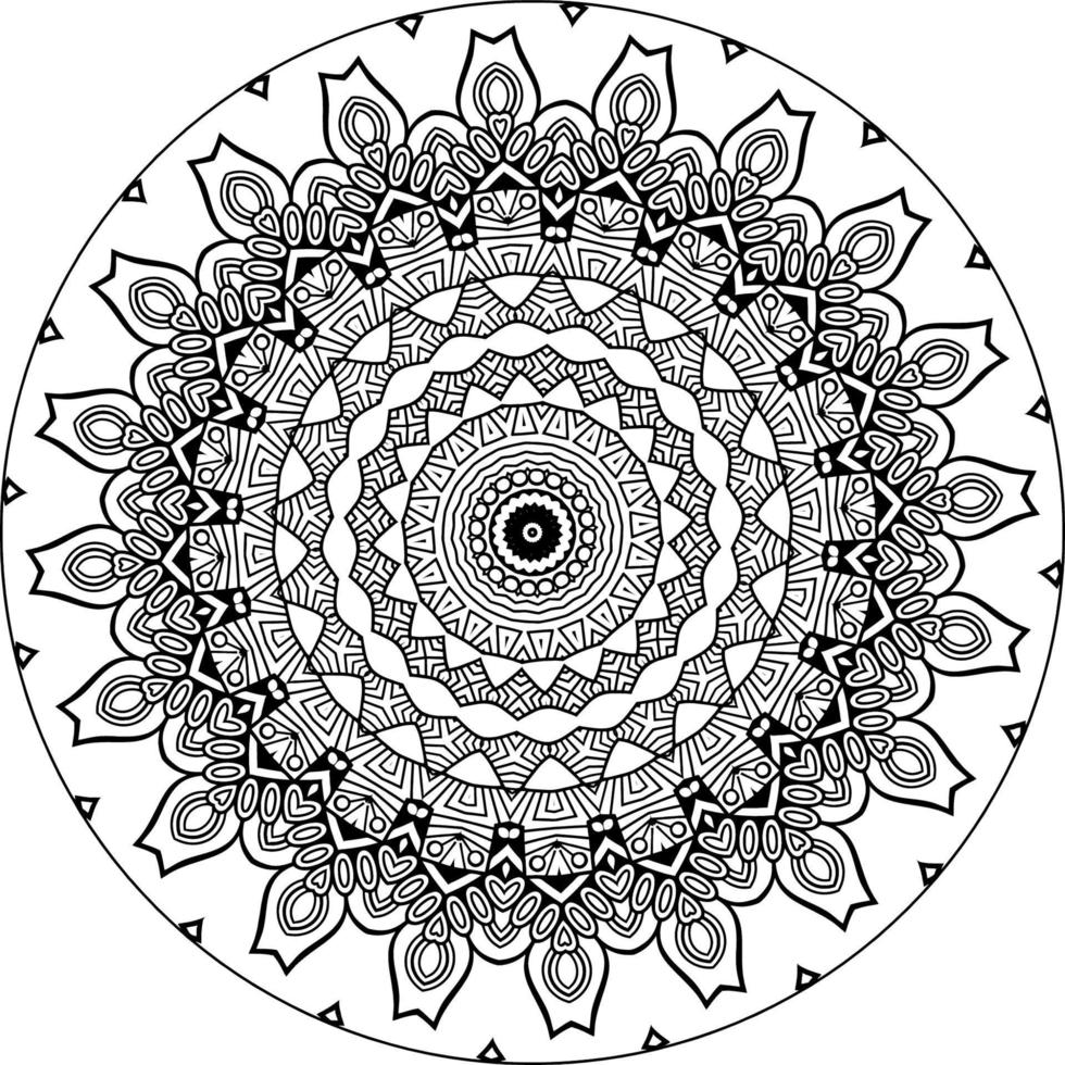 facile circulaire modèle dans forme de mandala pour henné, Mehndi, tatouage, décoration. décoratif ornement dans ethnique Oriental style. coloration livre page vecteur