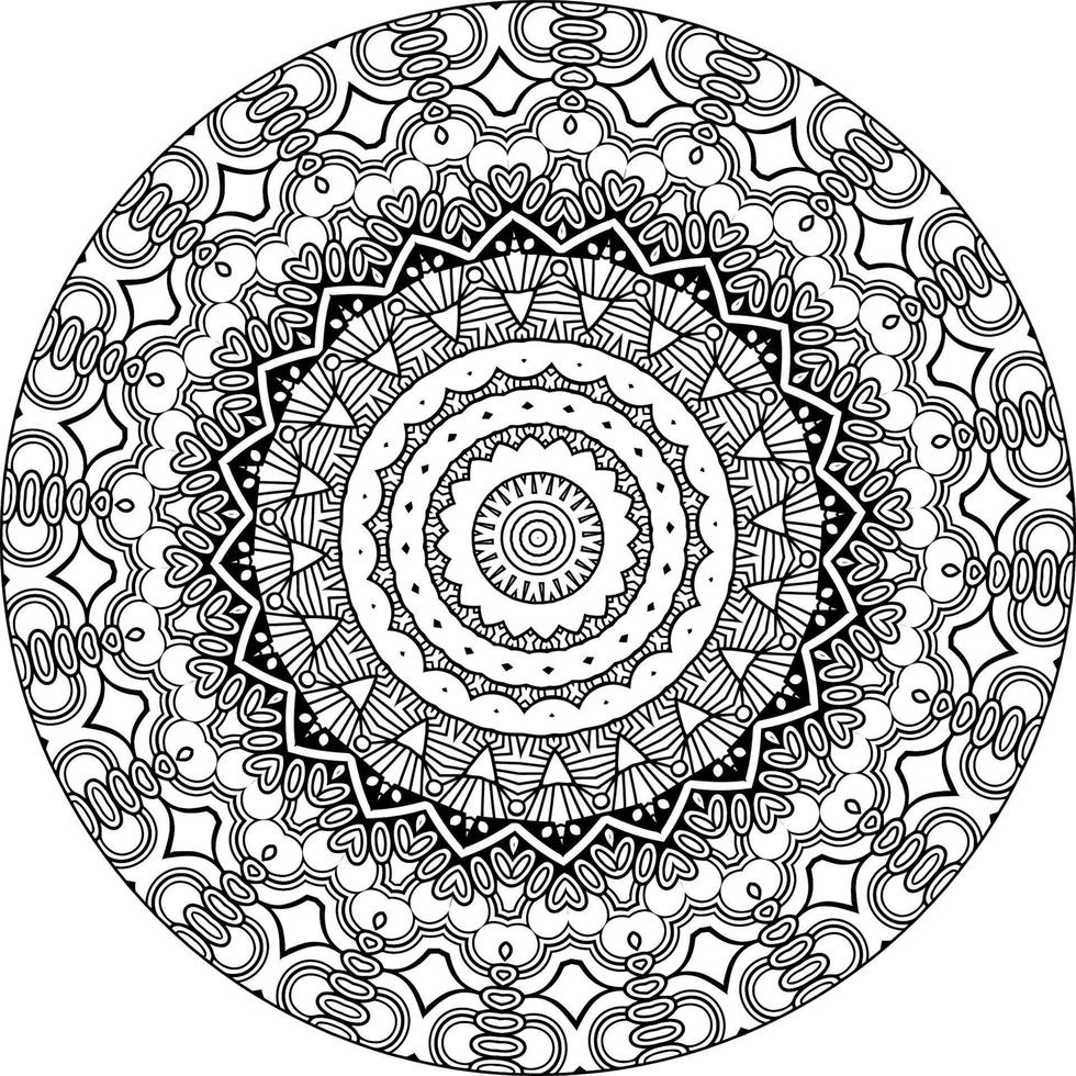 facile circulaire modèle dans forme de mandala pour henné, Mehndi, tatouage, décoration. décoratif ornement dans ethnique Oriental style. coloration livre page vecteur