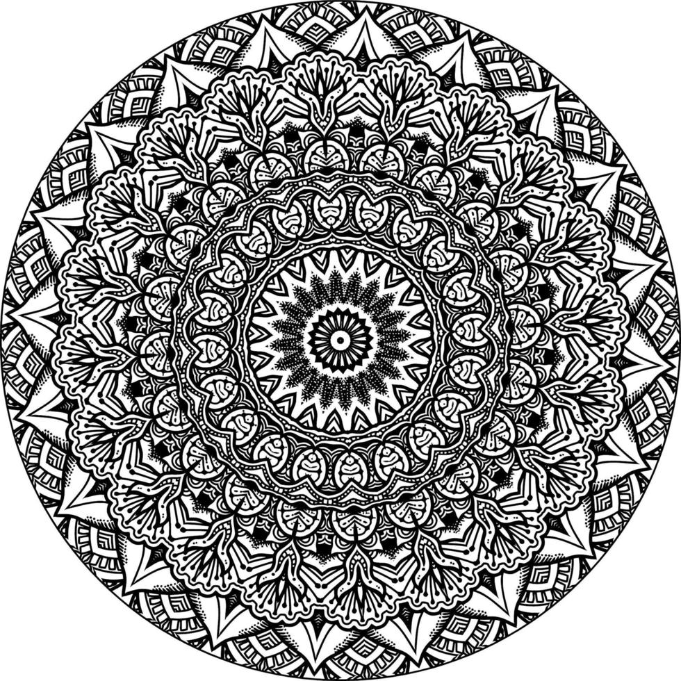 facile mandala, Facile mandalas fleurs coloration page sur blanc Contexte. vecteur