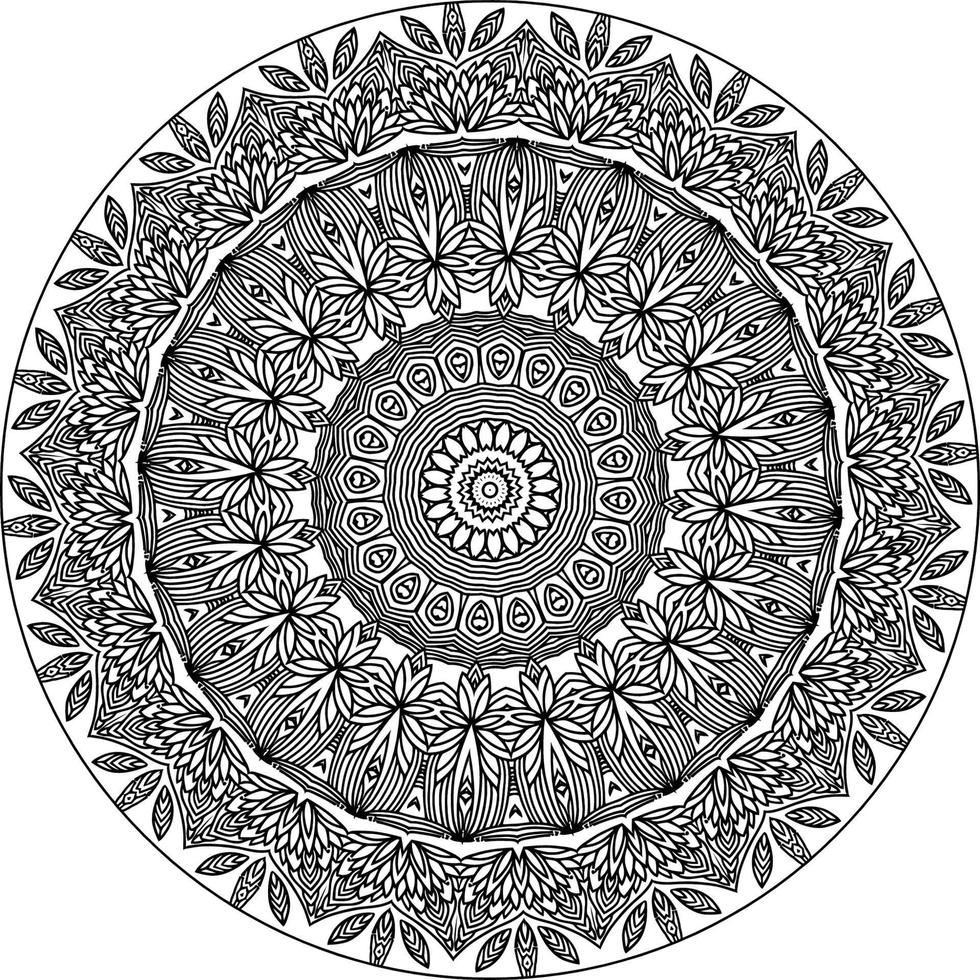 motif de mandala abstrait de vecteur. l'art sur le mur. livre de coloriage motif de dentelle le tatouage. conception pour une conception de chemise de peinture de papier peint et d'autocollant de tuile, ornement décoratif de cercle dans le style oriental ethnique vecteur