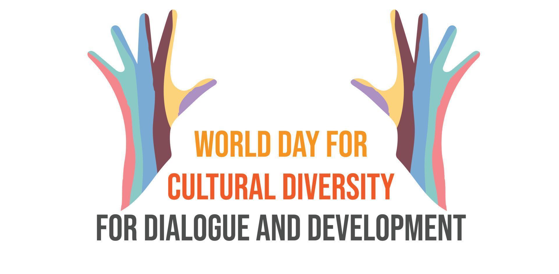 monde journée pour culturel la diversité pour dialogue et développement. modèle pour arrière-plan, bannière, carte, affiche. vecteur illustration.