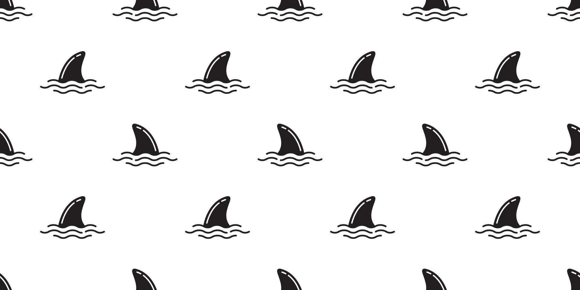 requin ailette sans couture modèle vecteur dauphin isolé baleine mer océan vague île plage tropical été répéter Contexte fond d'écran