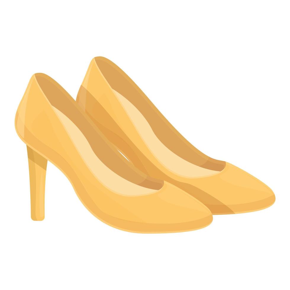 Jaune haute talons des chaussures icône dessin animé vecteur. femelle mode vecteur