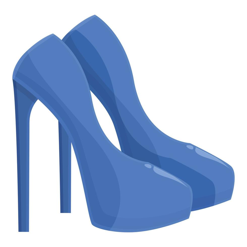 bleu haute talons des chaussures icône dessin animé vecteur. femmes mode vecteur