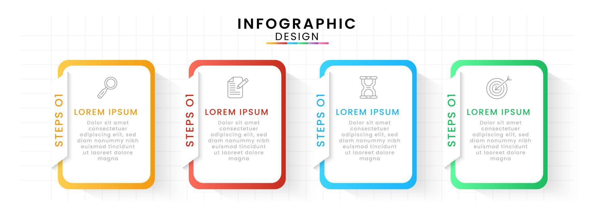 infographie modèle pour entreprise. chronologie concept avec 4 marcher. vecteur