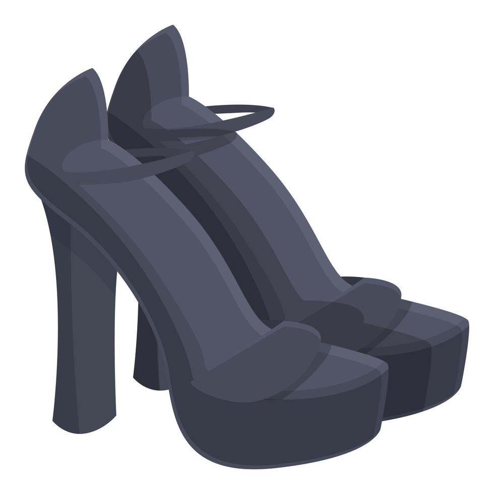 noir haute talons des chaussures icône dessin animé vecteur. femme mode vecteur