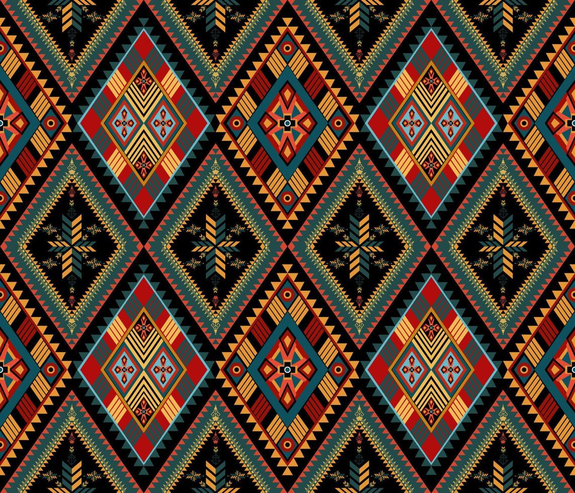 coloré ethnique populaire géométrique sans couture modèle dans vecteur illustration conception pour tissu, tapis, tapis, foulard, emballage papier, tuile et plus
