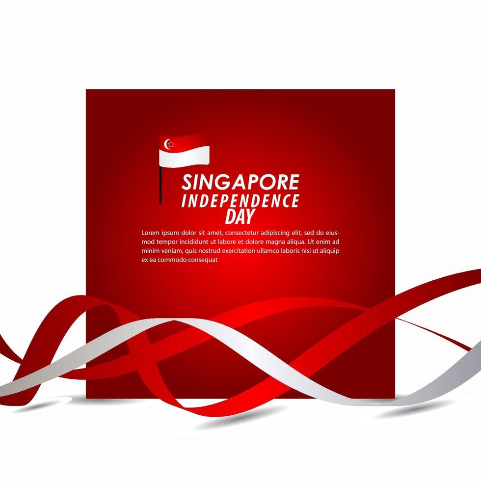 illustration de conception de modèle de vecteur de célébration de la fête de l'indépendance de singapour