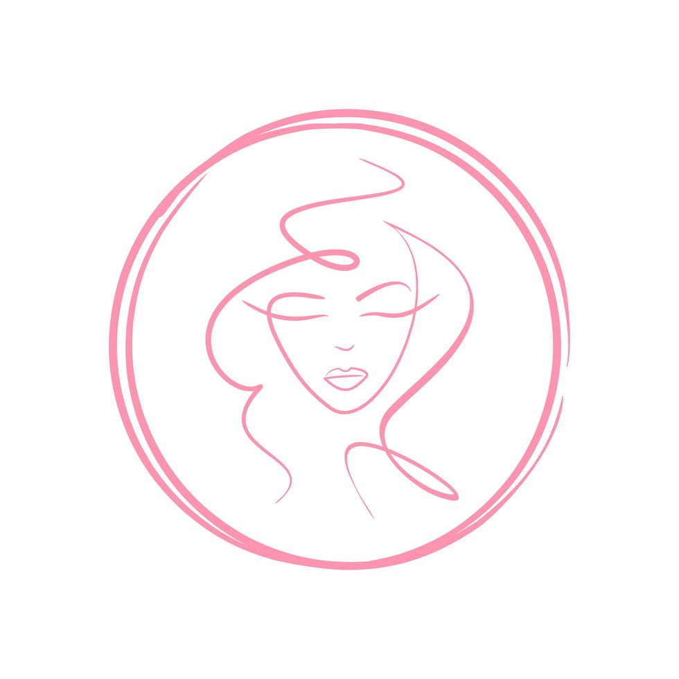 silhouette de visage de fille - logo vectoriel sur fond blanc pour salon de beauté.