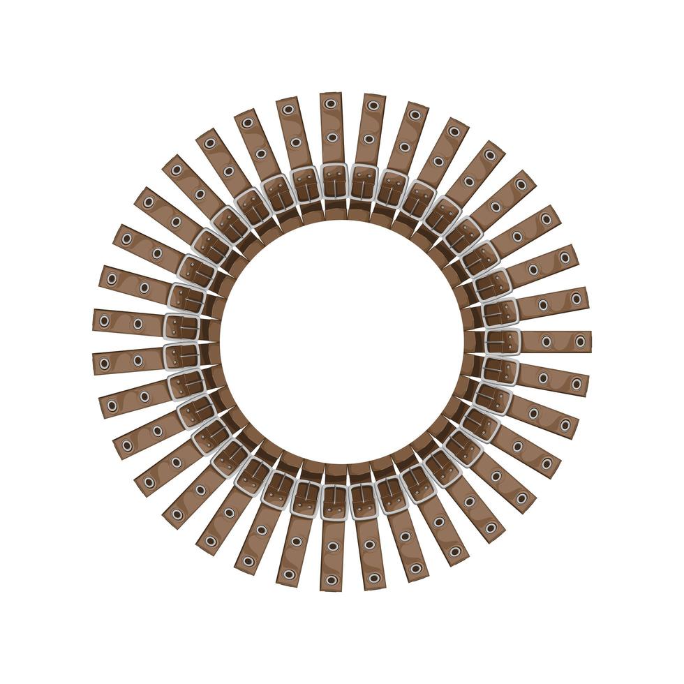 cadre rond de ceintures - illustration vectorielle sur fond blanc. vecteur