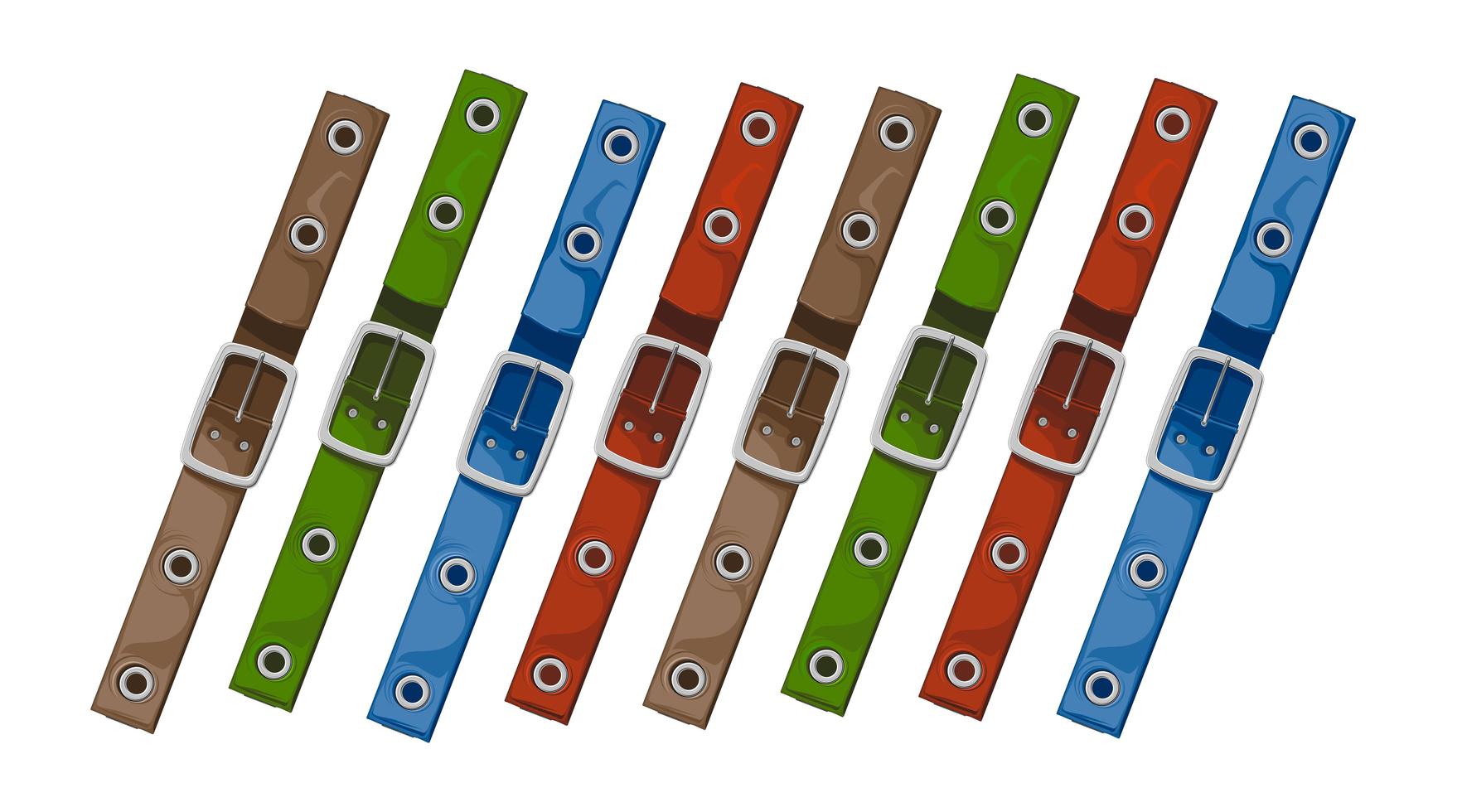 ceintures colorées - illustration vectorielle sur fond blanc. vecteur