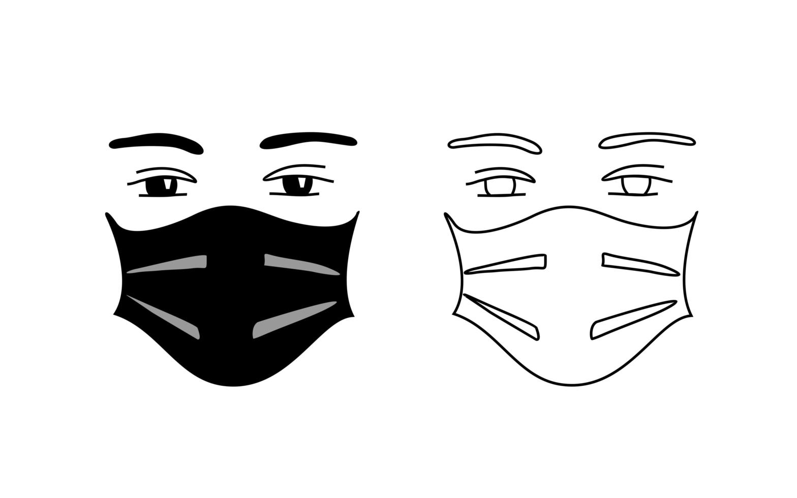 coronavirus. masque facial - logo vectoriel sur fond blanc. virus.