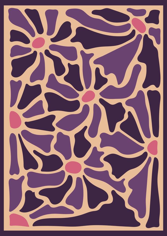 abstrait fleur impression dans naïve art style vecteur