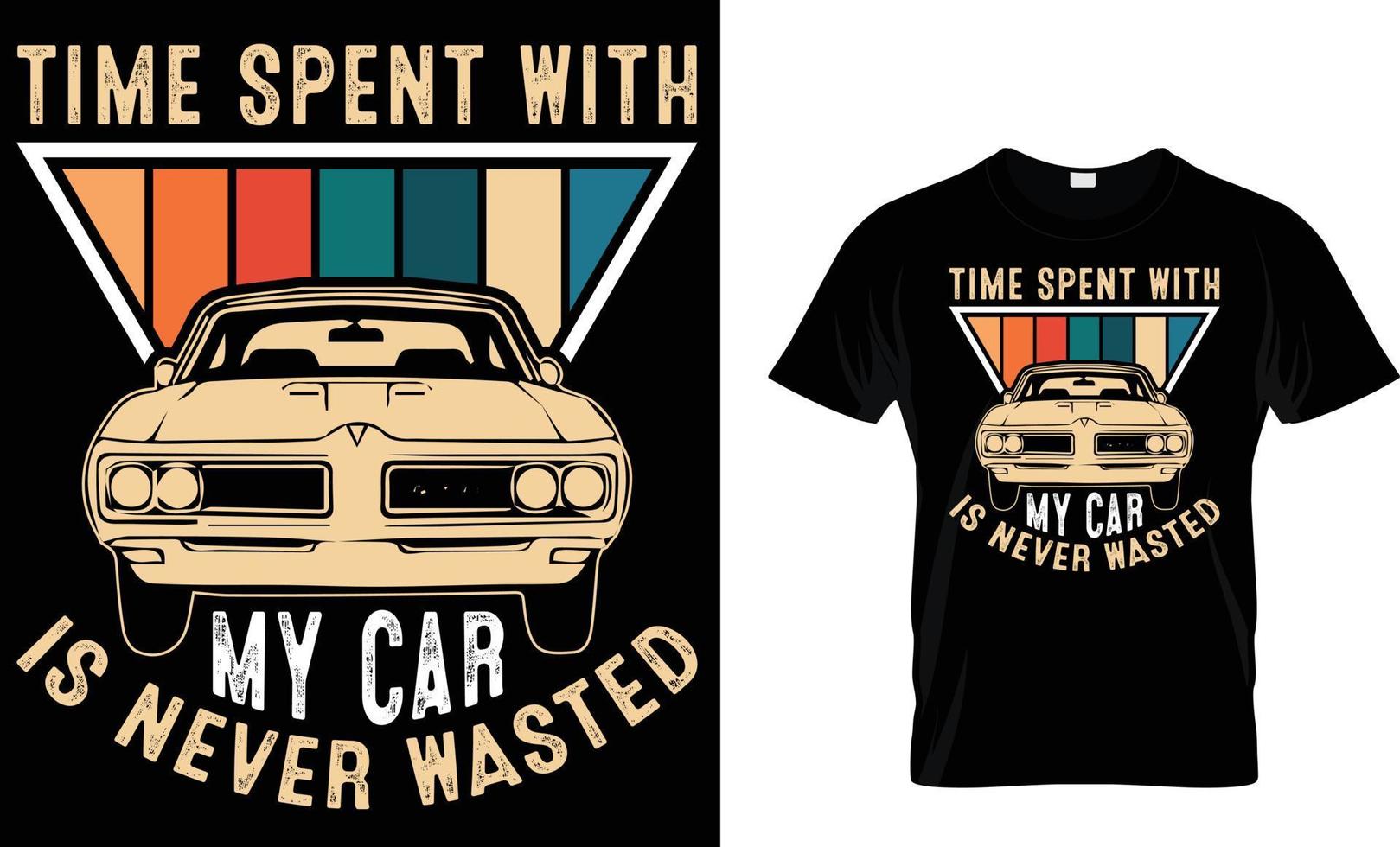 voiture, classique, vecteur T-shirt conception