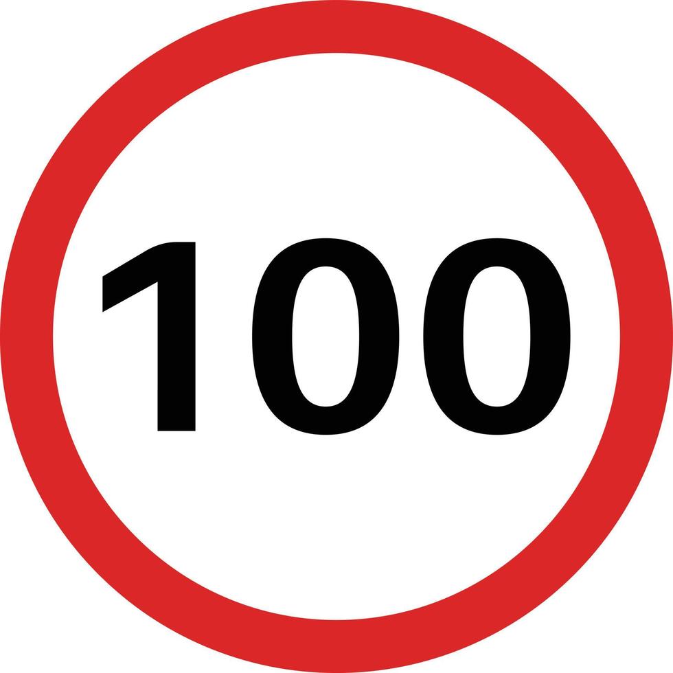 circulation signe la vitesse limite 100 . 100 la vitesse limitation route signe vecteur