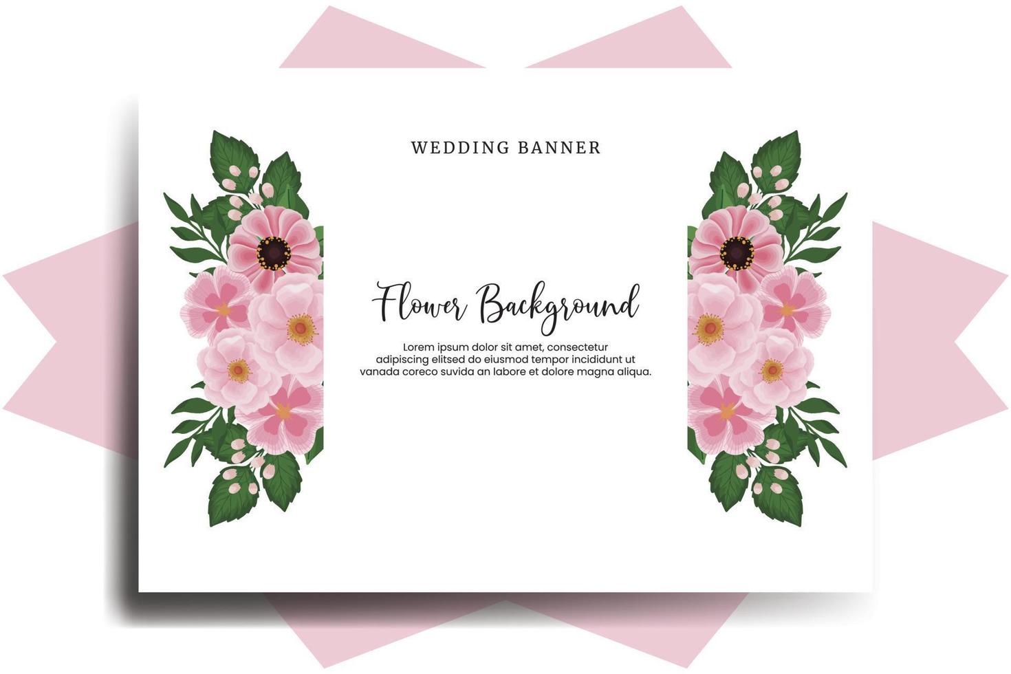 mariage bannière fleur arrière-plan, numérique aquarelle main tiré zinnia et pivoine fleur conception modèle vecteur