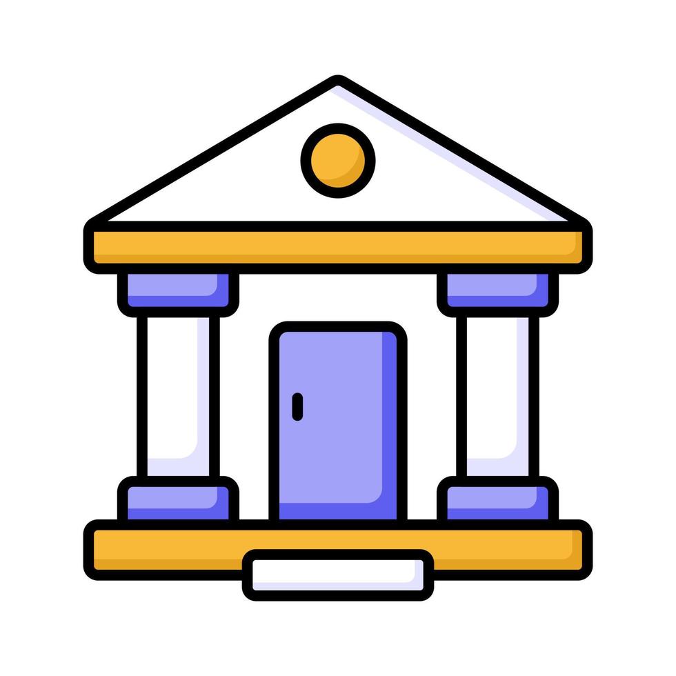 un icône de banque bâtiment dans moderne style, facile à utilisation vecteur, prime conception vecteur