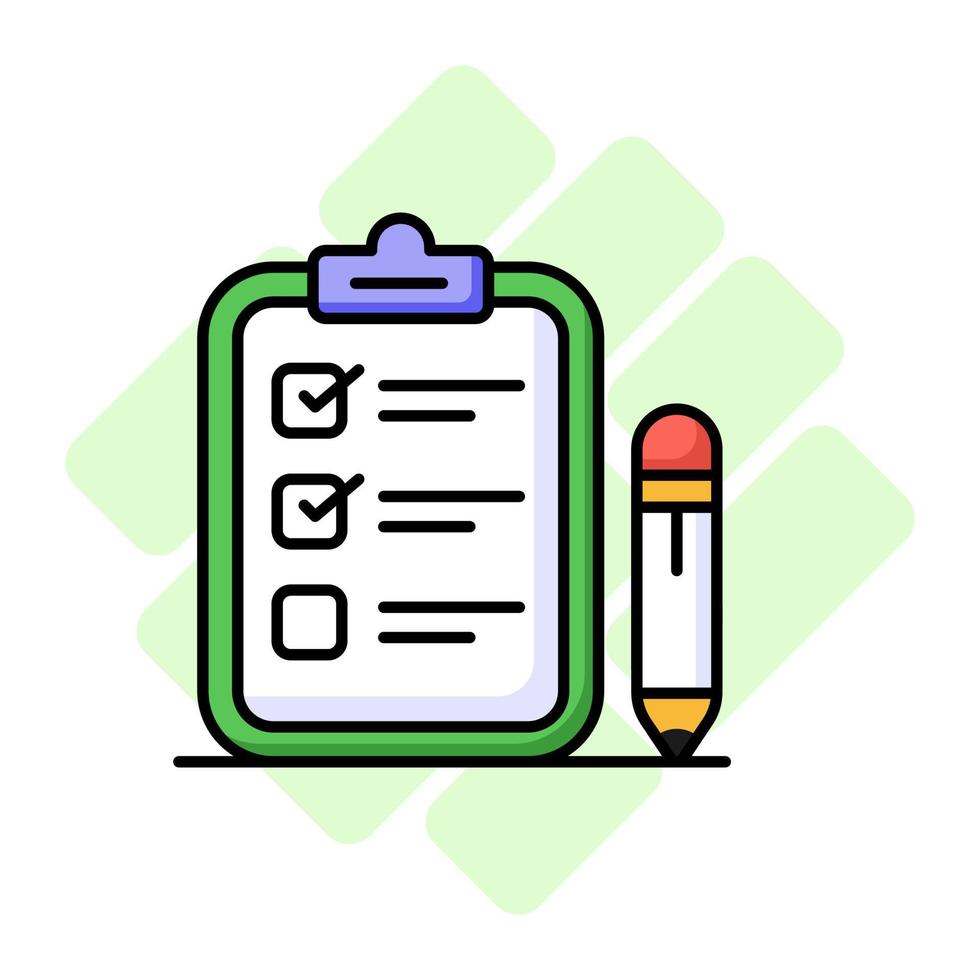 soigneusement conçu liste de contrôle icône représente une liste de Tâches ou articles à être complété, souvent utilisé dans productivité et organisation applications vecteur