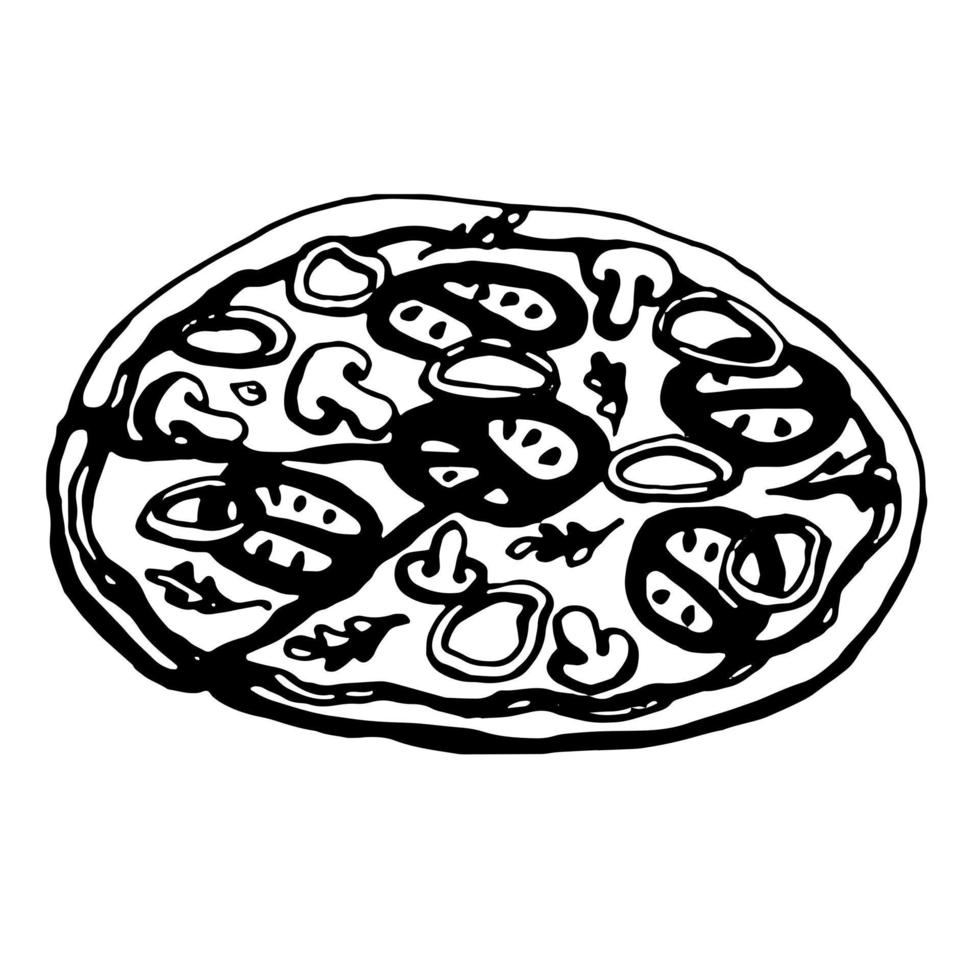 Pizza. savoureux aliments. vecteur clipart