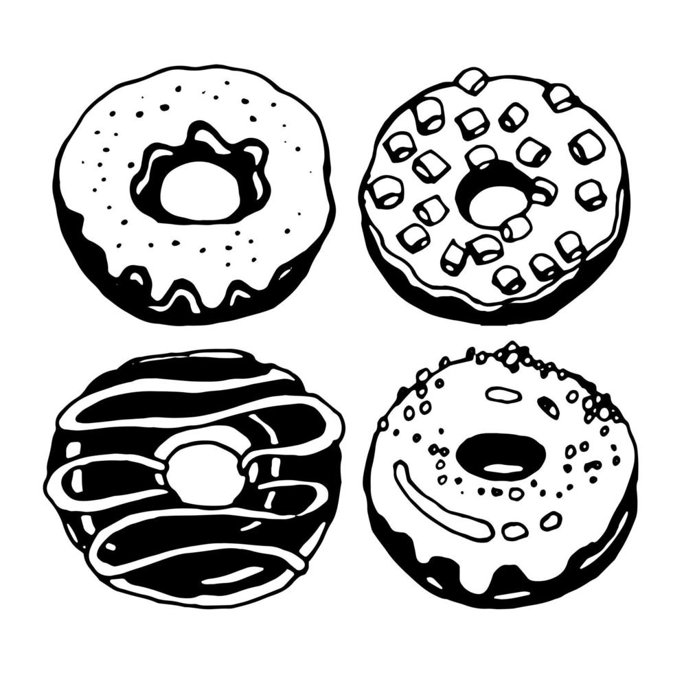 beignets ensemble. vecteur clipart