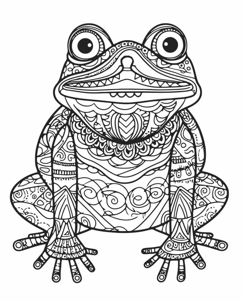 à motifs grenouille coloration page vecteur